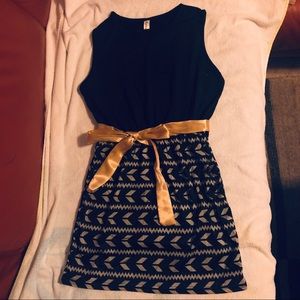 Black and grey cinch waist spandex mini dress